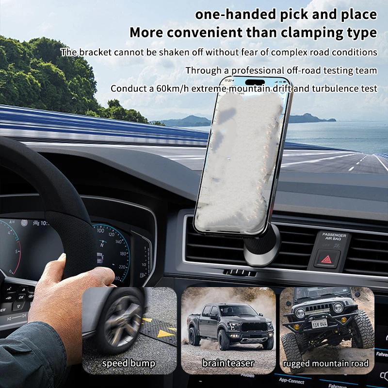 Magnetic Phone Holder For Car Vent - Novo Suporte Magnético de Fibra de