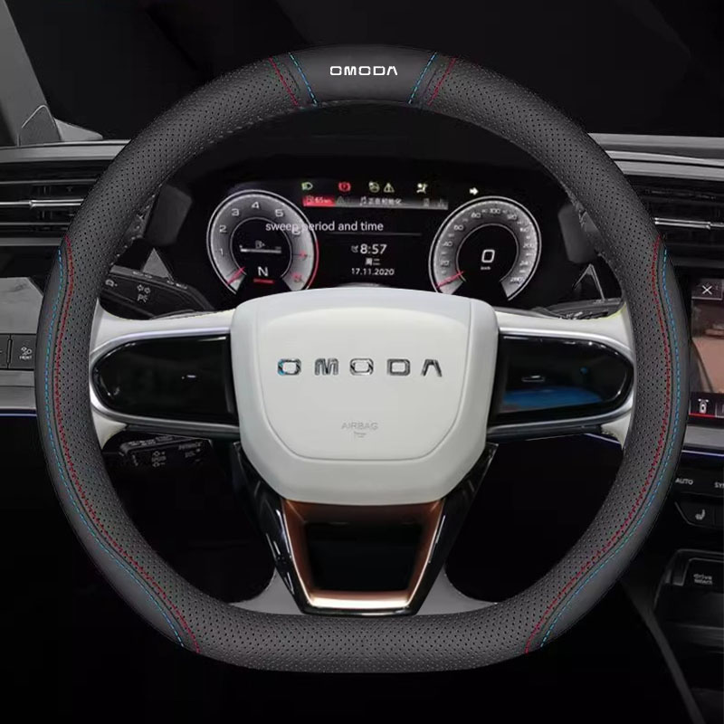 Car Steering Wheel Cover Anti Slip Breathable - Capa de Volante de Couro para