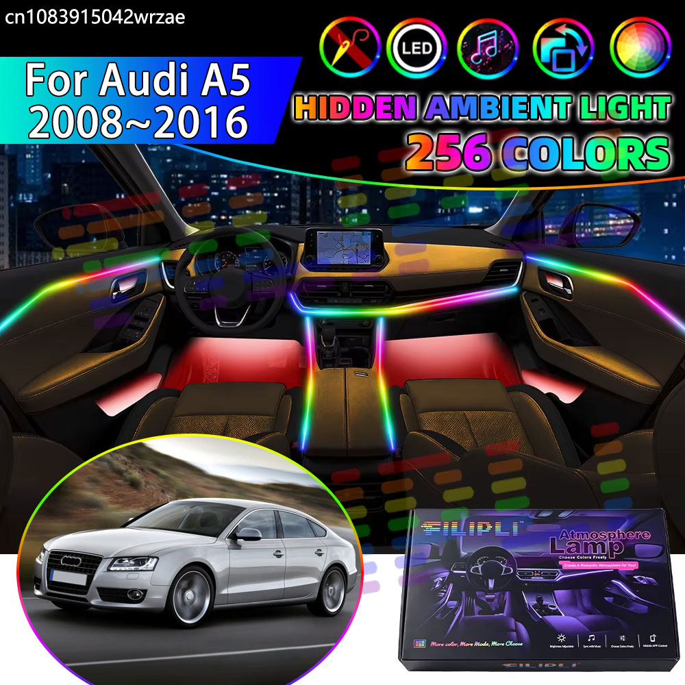 Led Ambient Interior Car Lights App Control - Para Audi A5 2008~2016 8T 8F