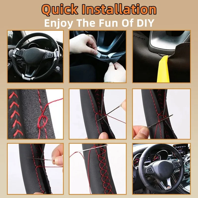 Capa de volante do carro para  - Car Steering Wheel Cover Anti Slip Breathable avaliação e preço